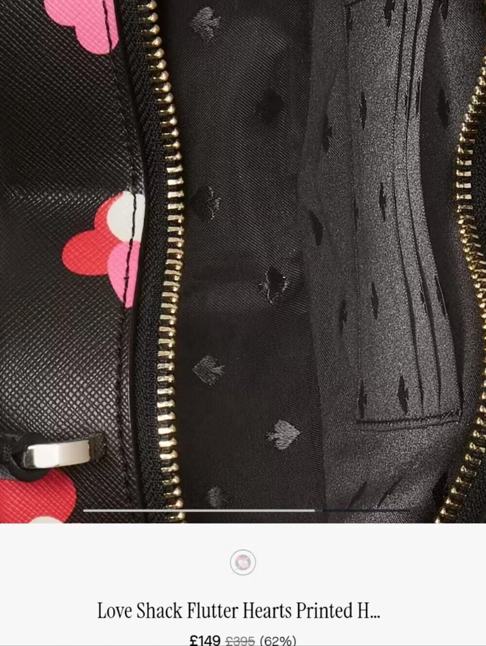 New Kate Spade ♠️ Love Shack Flutter Hearts Printed Heart Shaped Crossbody Bag